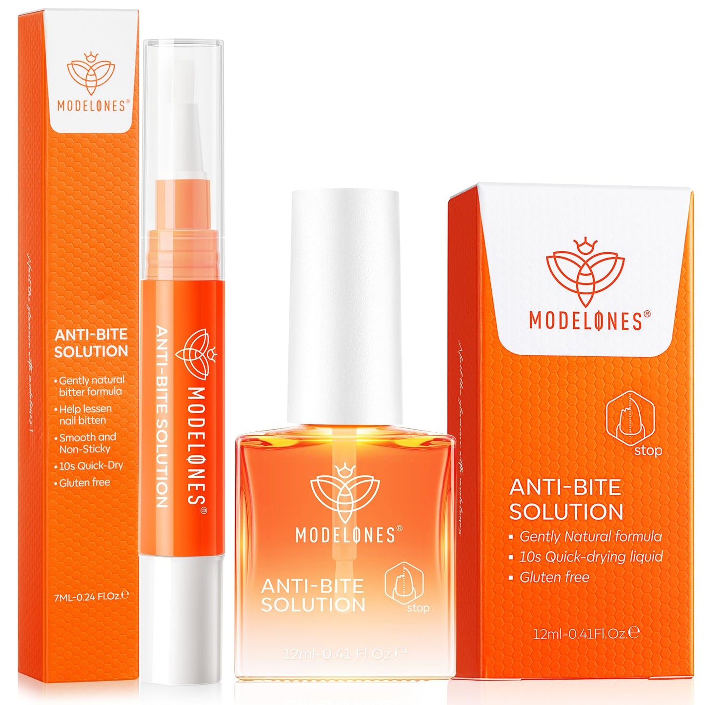 modelones Nail Biting Prevention for Kids 2 Pcs Quick Dry Thumb Sucking Deterrent Bitter Stop Nail Biting Pen No Bite Nail Polish Sets 0.58 Fl Oz