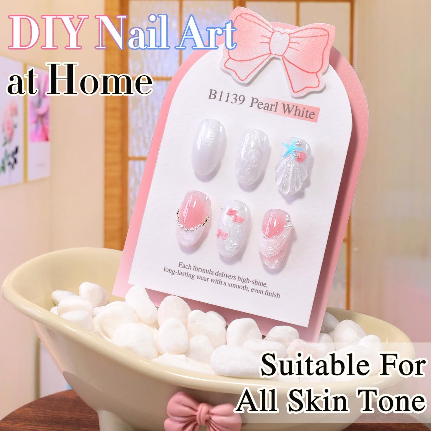Double Rhythm 15ML Gel Nail Polish Pure Sheer Same Color Same Bottle Soak Off Gel Polish Art Manicure Salon DIY at Home for Women (Pearl White-B1139)
