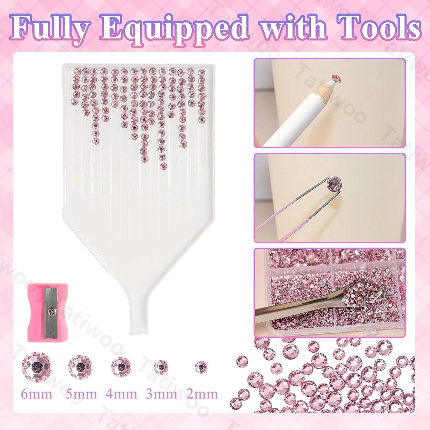 Light Pink Flatback Jelly Resin Rhinestones - 20000 Pcs Mix Sizes 2-6mm for Crafting & DIY Makeup Tumblers