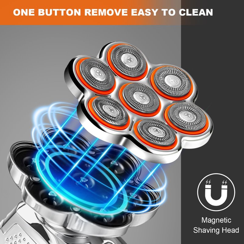 Head Shavers for Bald Men: 120min Long Time Use Rechargeable Electric Razor - Waterproof Wet Dry Shaving - Professional Grooming Kit for Balder