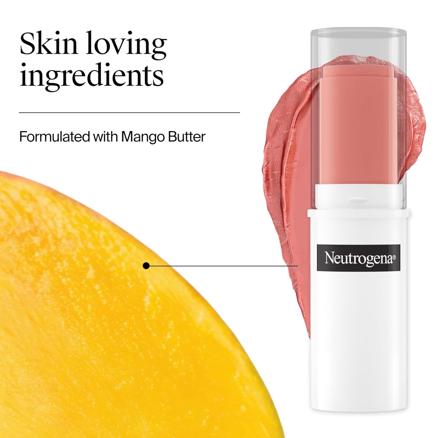 Neutrogena Healthy Glow Blush Stick - Ultra Creamy Cheek Color with Mango Butter | Peachy Keen, 0.3 oz