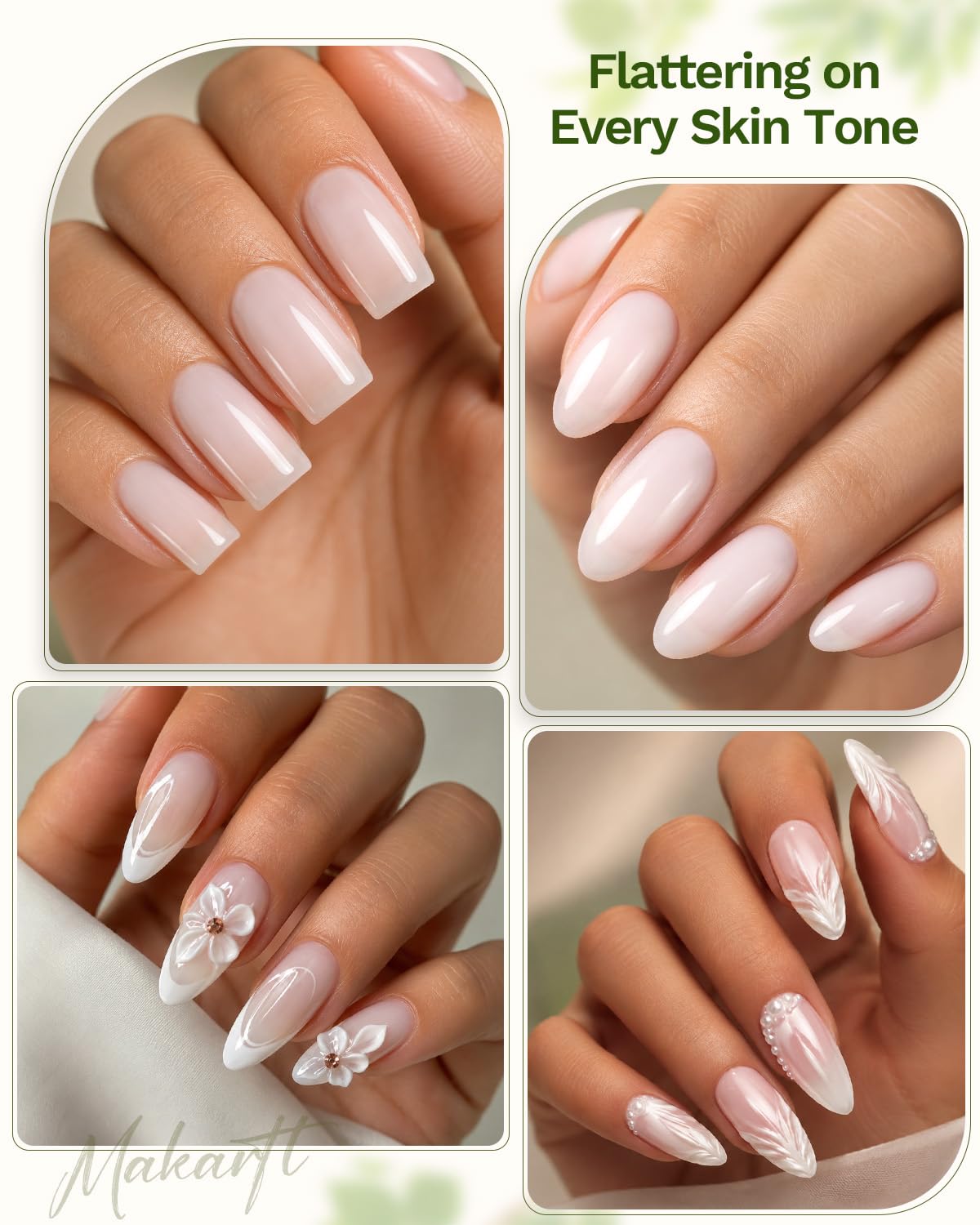 Makartt Milky White Gel Nail Polish: 15ML Hema-Free, Jelly White