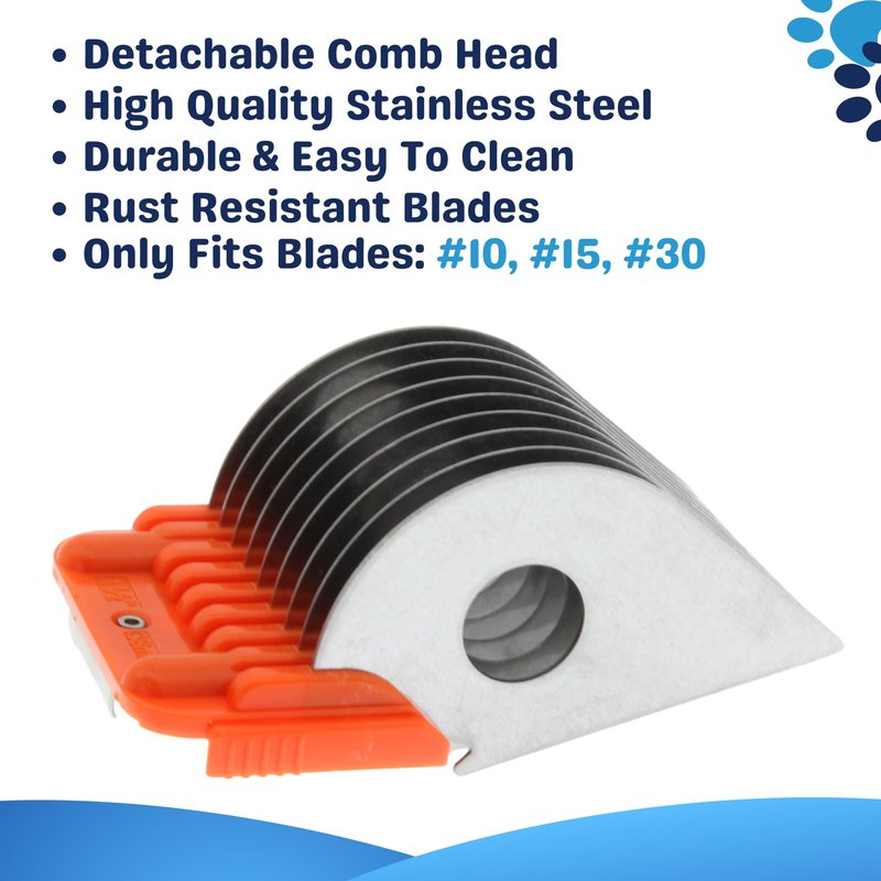 38MM 1 1/2" Animal Clipper Guard Attachment (Not Compatible on 5-in-1 Blade) for A5 Series Clippers |Stainless Steel Blade for Dog Groomer| Snap-On/Off Guard Combs for Dog Grooming (Standard COMB38MM)