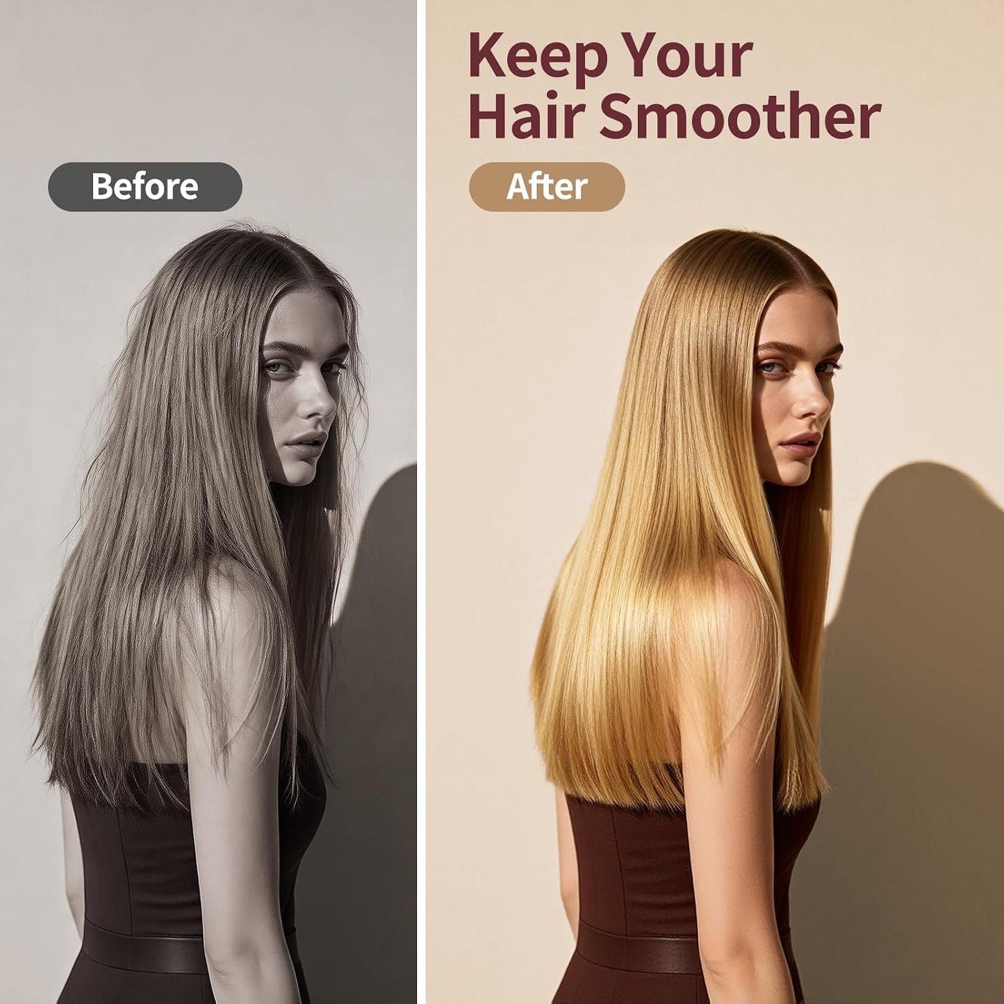HIPPIH Infrared Blow Dryer Brush - 4-in-1 Anti-Frizz Styling Tool for Smooth Volume | Oval Barrel Design
