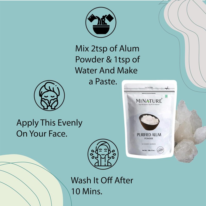 mi Nature Purified Fitkari Alum Powder (phitkari) | Water Purify | Pure Alum Powder| Cruelty-Free (100 gm/4oz)| Natural Deodrant| Pure & Natural