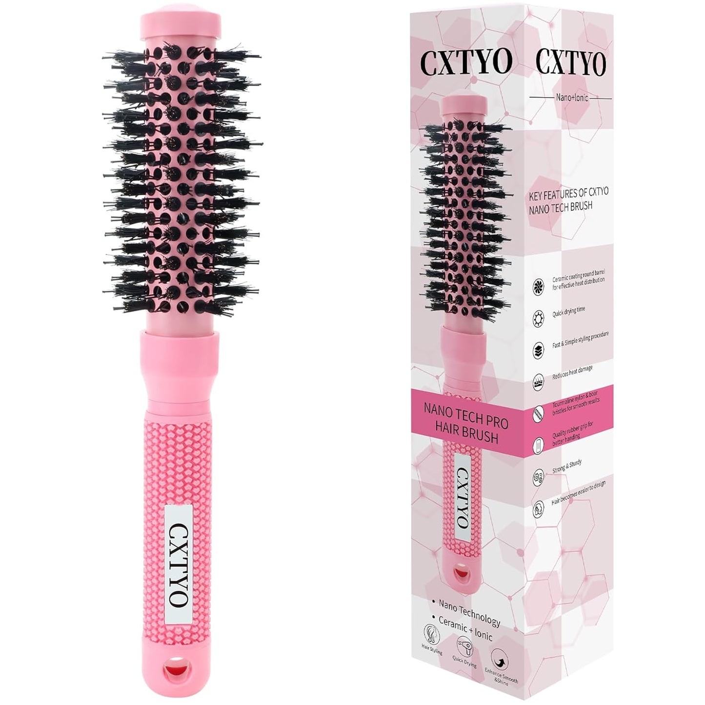 Medium Round Hair Brush - Nano Thermal Ceramic & Ionic Tech for Blowouts, Curling & Straightening | 2.9 Inch Barrel