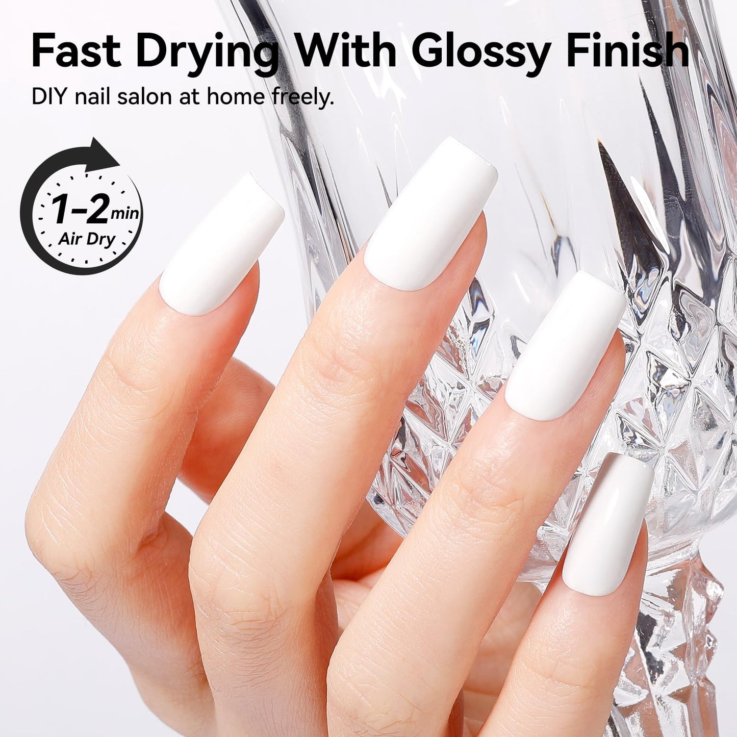 Nailshion White Nail Polish French Nail Art | Quick Dry Regular Nail Polish | 12-Free Vegan Rich in Castor Oil | Salon-Quality 108 Classic Snowy Toe Fingernail Polish DIY at Home