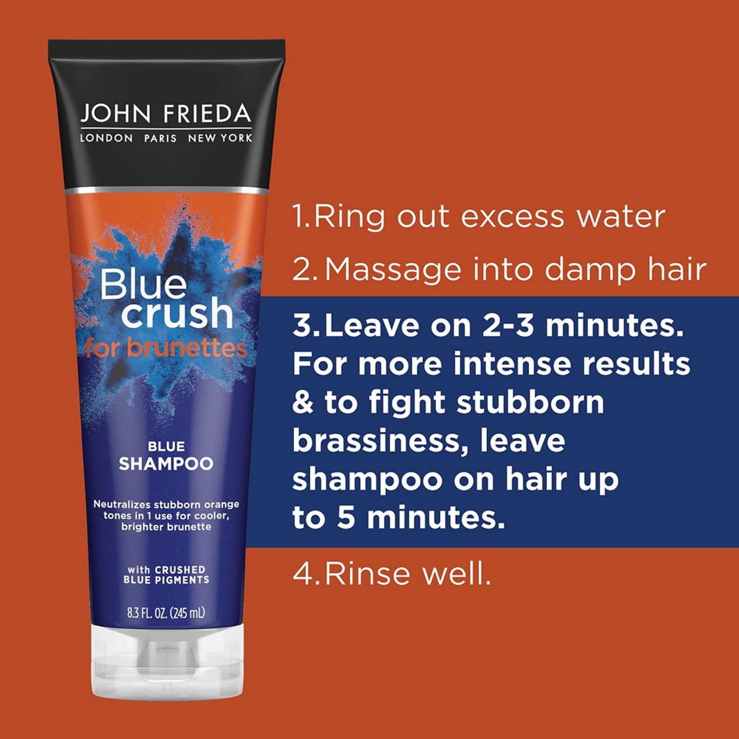 Blue Crush Conditioner - Toning Shampoo for Brunette Hair | Nourishes Color-Treated & Natural Hair, 8.3 Oz