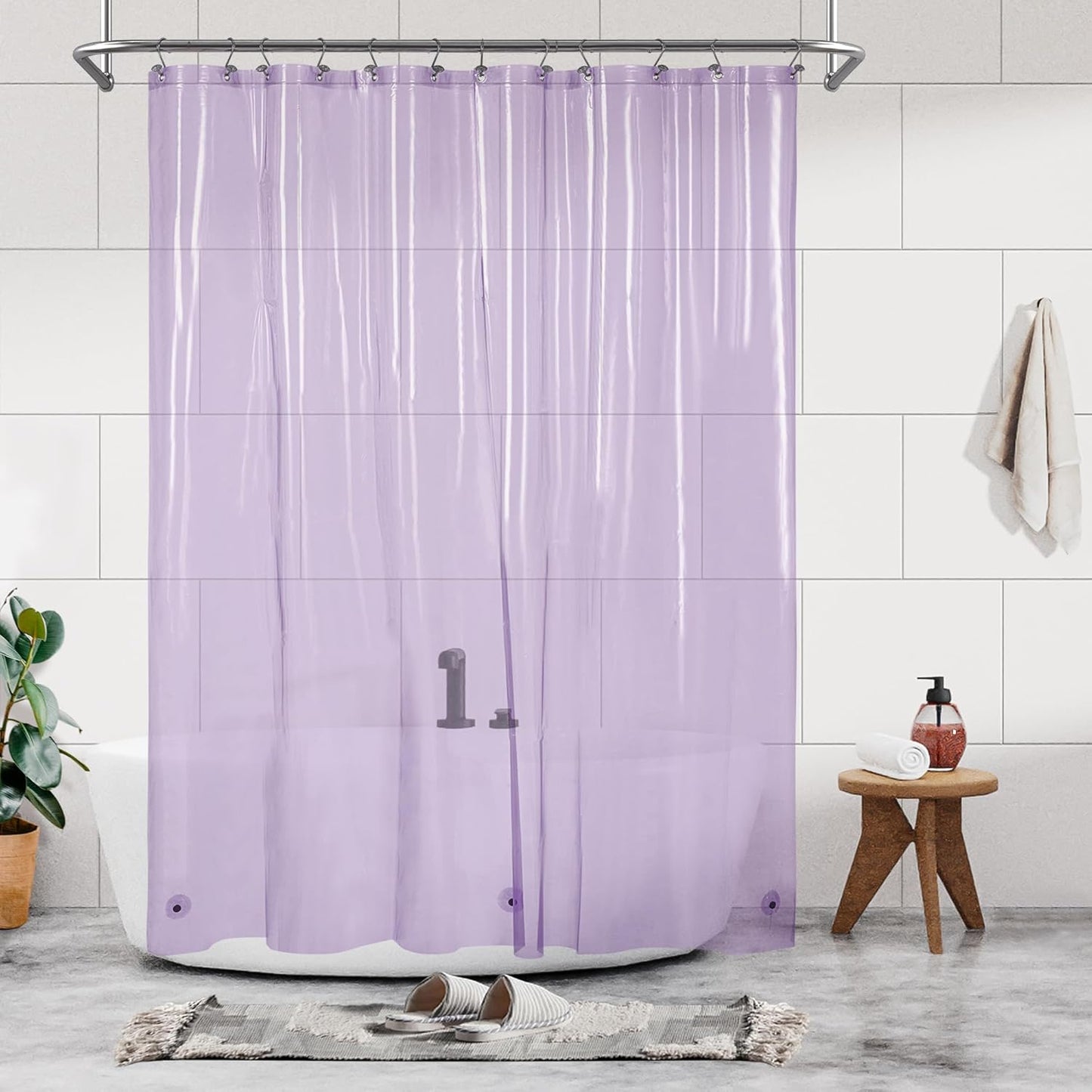 Clear Plastic Shower Liner - Premium Waterproof PEVA Curtain with Rustproof Grommets & 3 Magnets | Standard Size