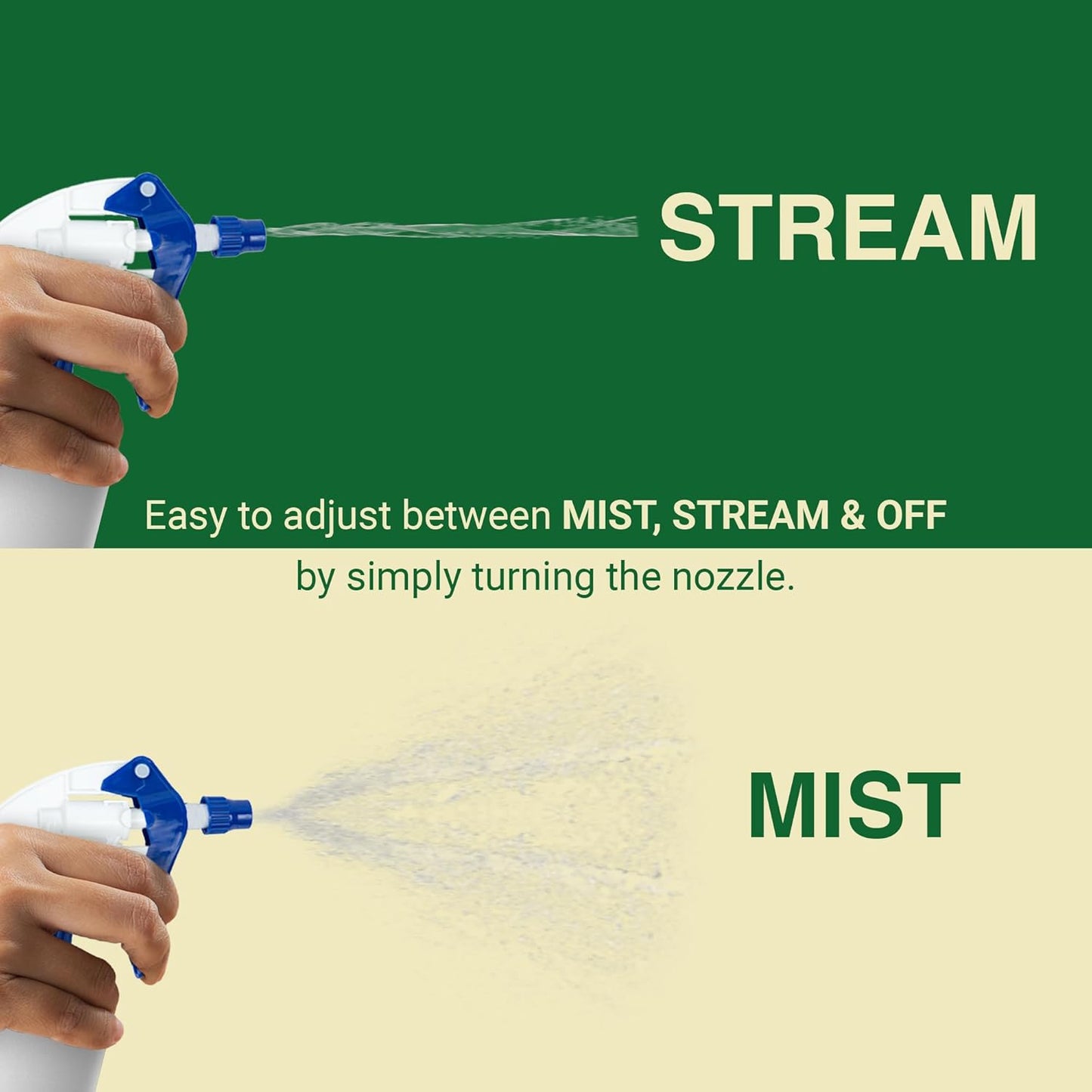 Green Spray Bottle Nozzle Replacement - Heavy Duty Sprayer Triggers for Home & Commercial Cleaning | Fits 8-32 oz Bottles, Blue, 24 Pack