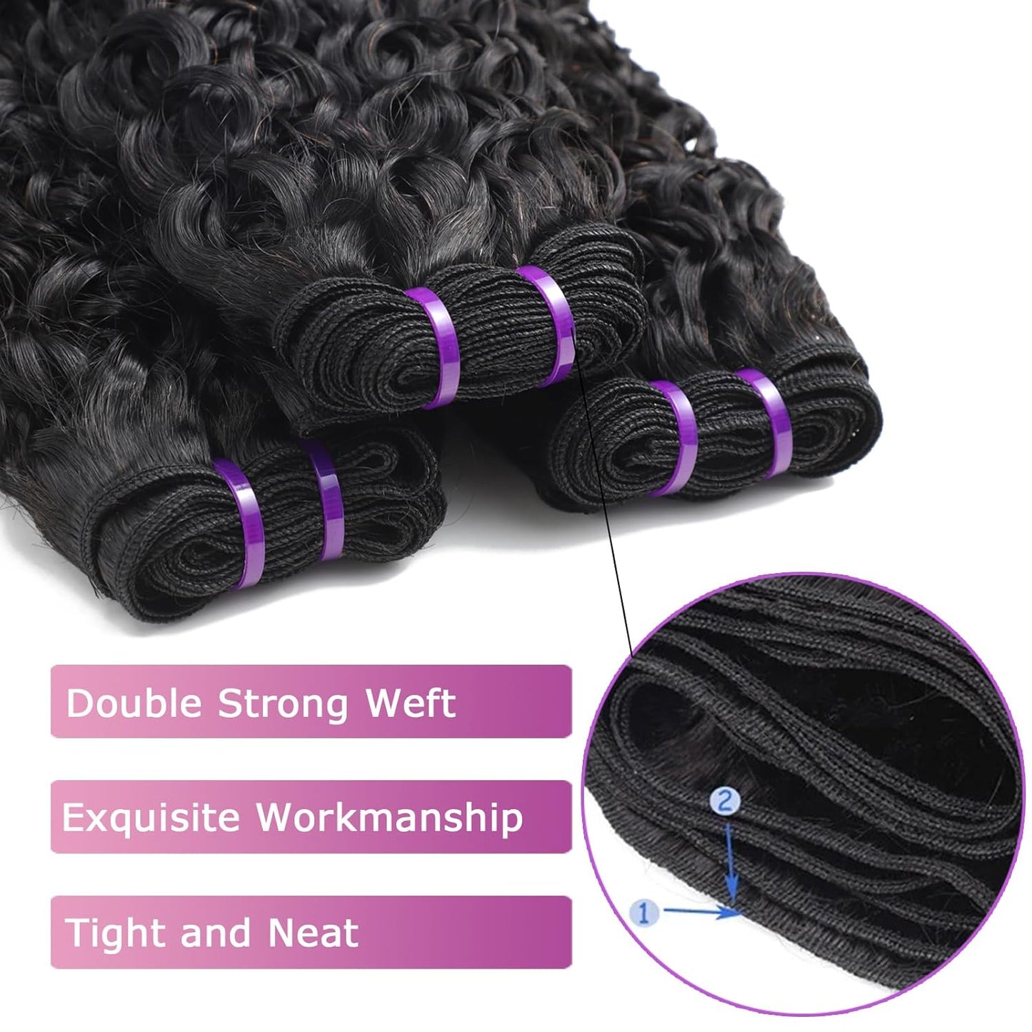Burmese Curly Hair Bundles - 100% Unprocessed Virgin Remy Hair | 20, 22, 24 Inch Natural Color Extensions for Women