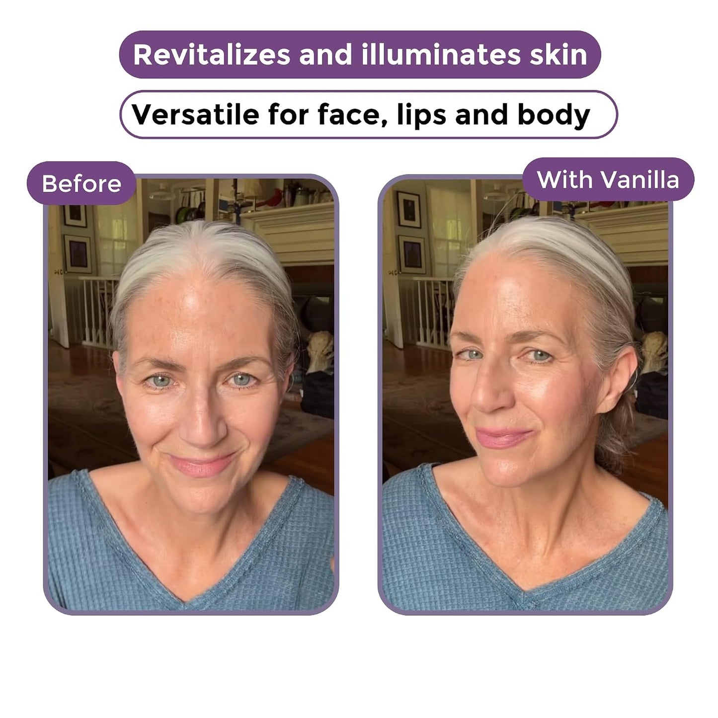 InstantGlow+ 4-in-1 Highlighter Stick for Older Women - Radiant Glow & Nourishing Formula | Vanilla