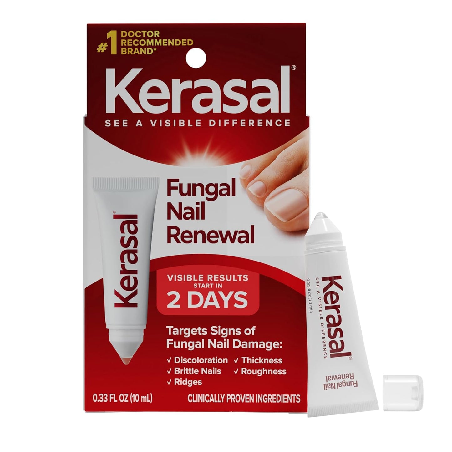 Kerasal Nail Renewal - Advanced Clear & Defend Nail Repair with Urea & Spirulina | 0.13 Fl Oz