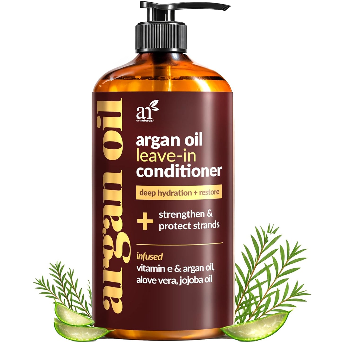 Argan Oil Leave-In Conditioner - Organic Treatment for All Hair Types | 12 Fl Oz (355ml) - Nourishes & Repairs Damaged Hair