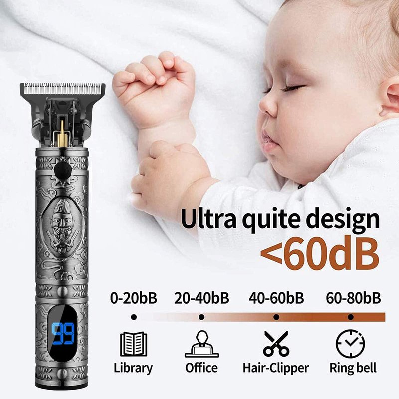 AMULISS Hair Clippers for Men Beard Trimmer Cordless Electric Shaver Razor for Men, Zero Gapped Grooming Kit Barber Clippers with LCD Display, Gift for Men Kids