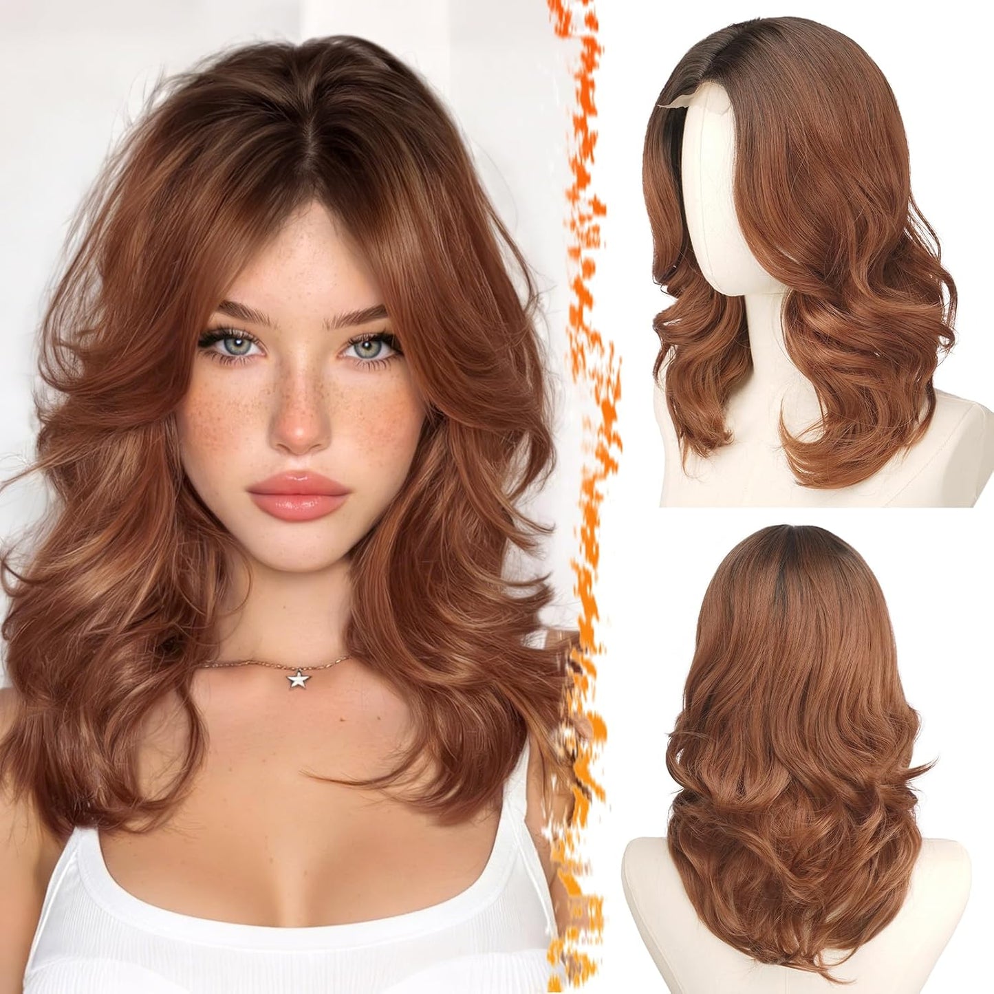 Short Wavy Layered Ash Blonde Wig | Shoulder-Length Body Wave with Face-Framing Bangs