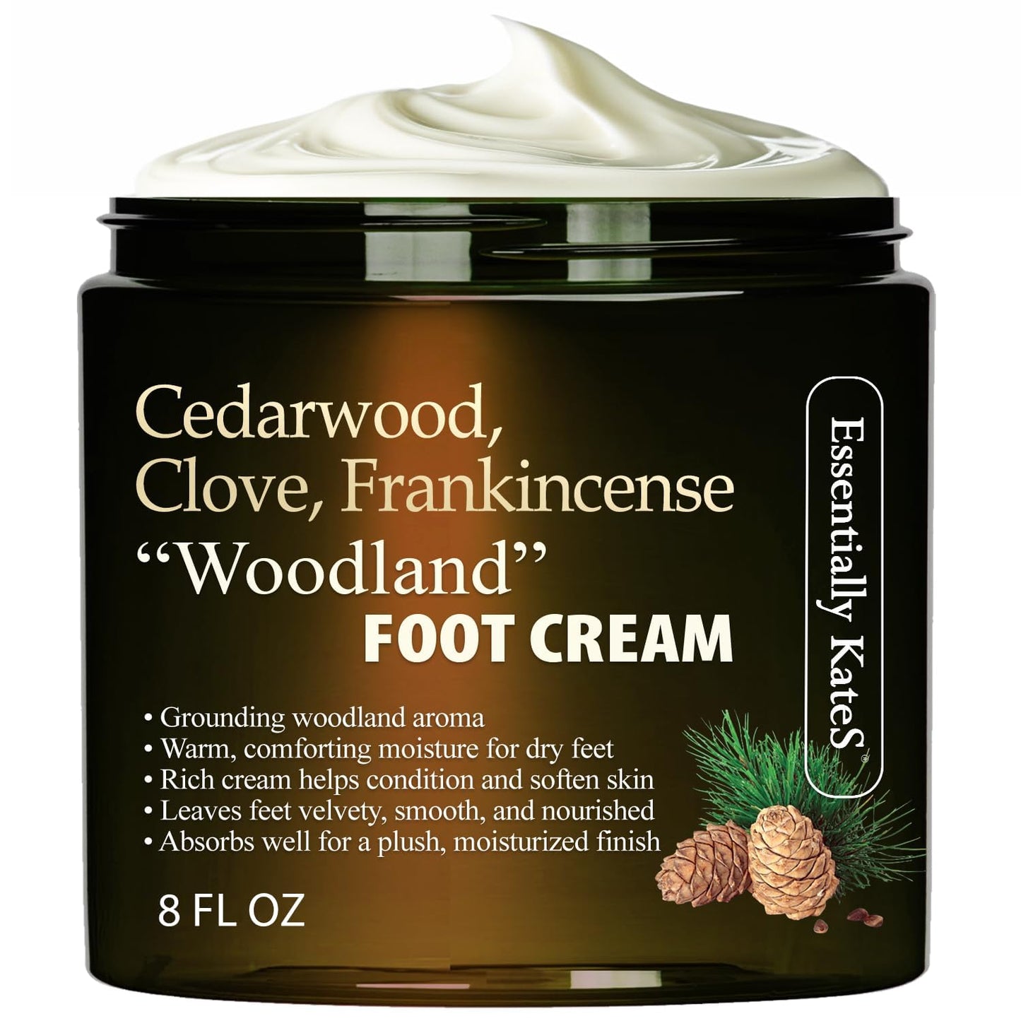 Cedarwood & Clove Foot Cream with Frankincense - 8 Fl Oz | Nourishing Woodland Blend