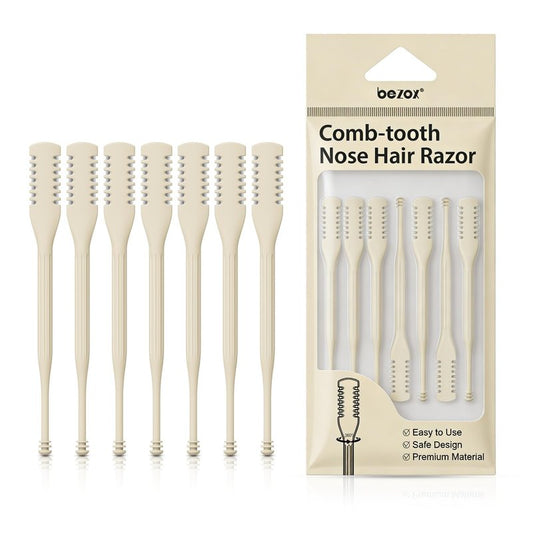 BEZOX 7PCS Manual Nose Hair Trimmer - Rotating Nasal Hair Razor Cutter with Ear Picker for Women and Men - Portable Nostril Hair Remover Tools