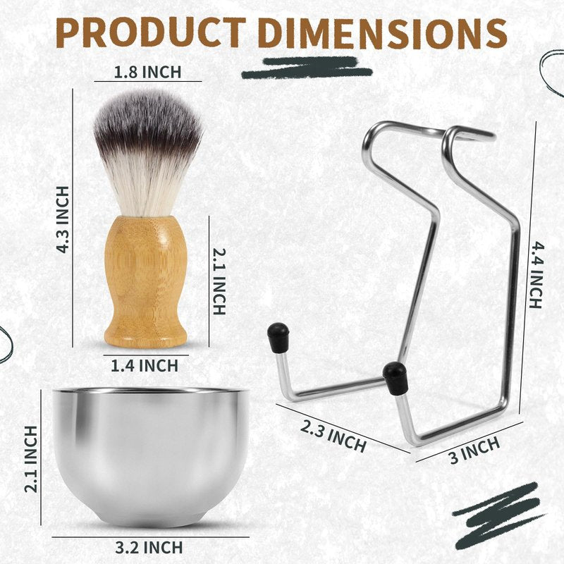 ÖkoStamm Shaving Brush and Bowl - Bamboo Shaving Brush for Men with Synthetic Badger Bristle, Starter Men’s Shaving Kit for Wetting Shave