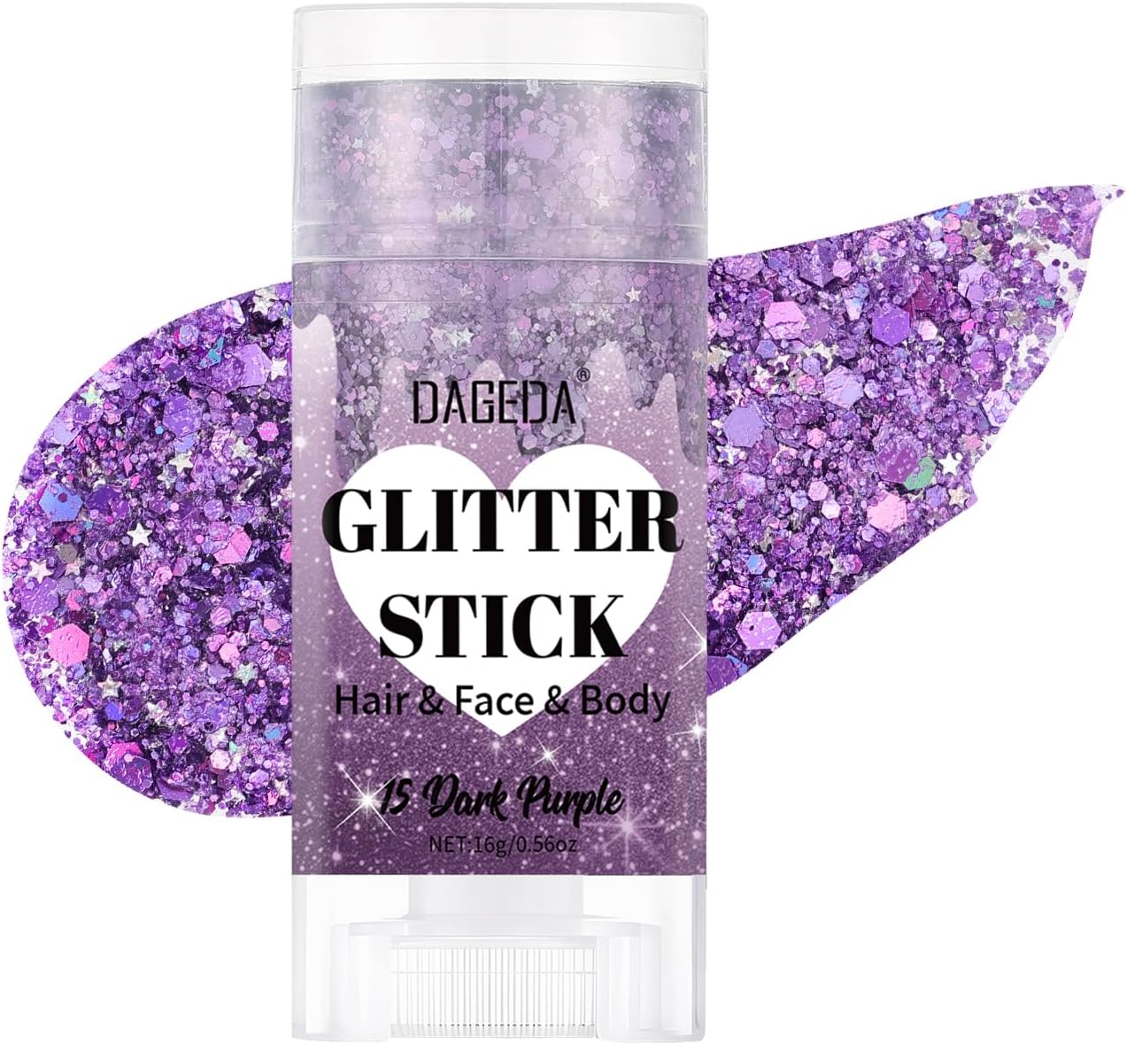 Red White Blue Body Glitter Stick - Sparkly Face Glitter Makeup for 4th of July | Shimmer Face Paint Stick
