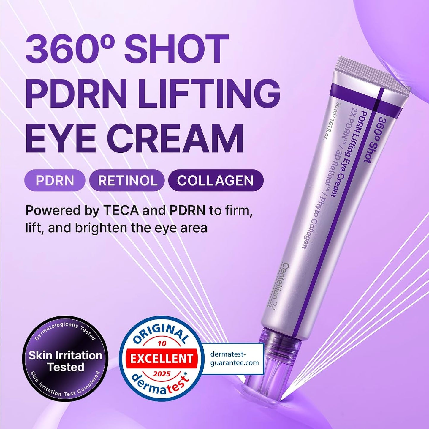 Centellian 24 PDRN Eye Cream - Anti-Aging Retinol Treatment for Hooded Eyes | Hydrating, Firming, 1.01 fl oz