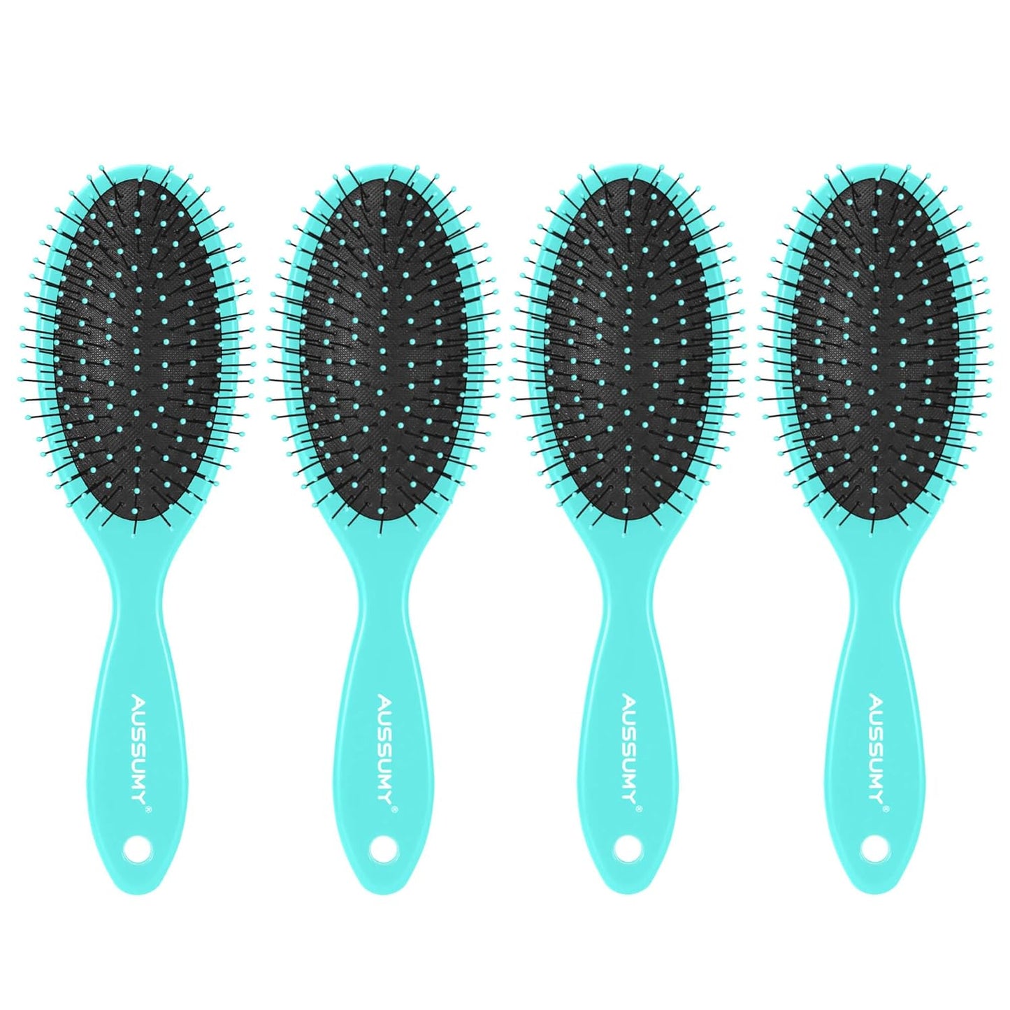 Air Cushion Detangling Hair Brush - 2 Pack Ultra Soft Bristle Detanglers for Curly Hair | Black & Green