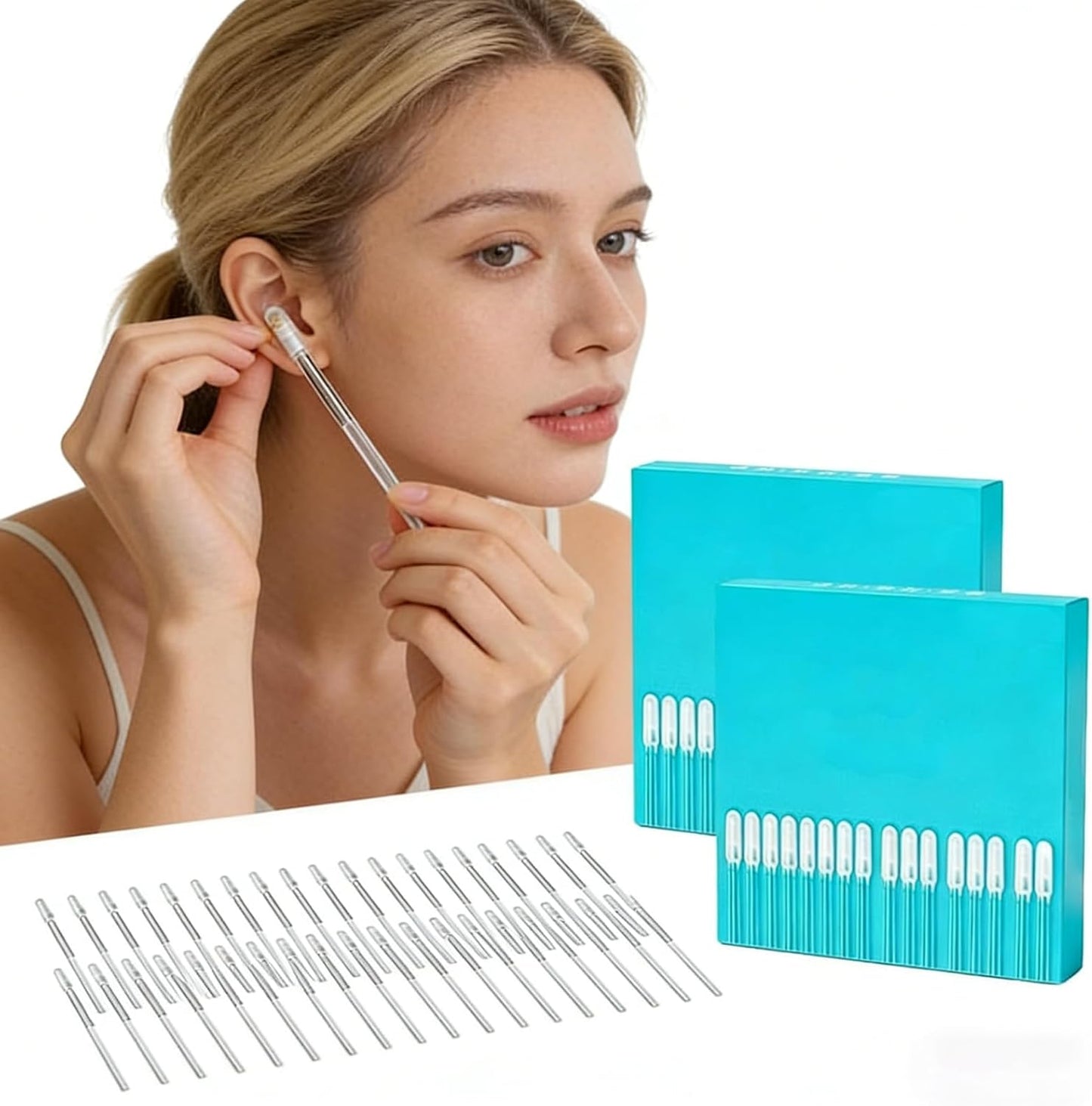 Reusable Sticky Ear Cleaning Sticks - Gentle Adhesive Swabs for Adults | 24pcs, Small