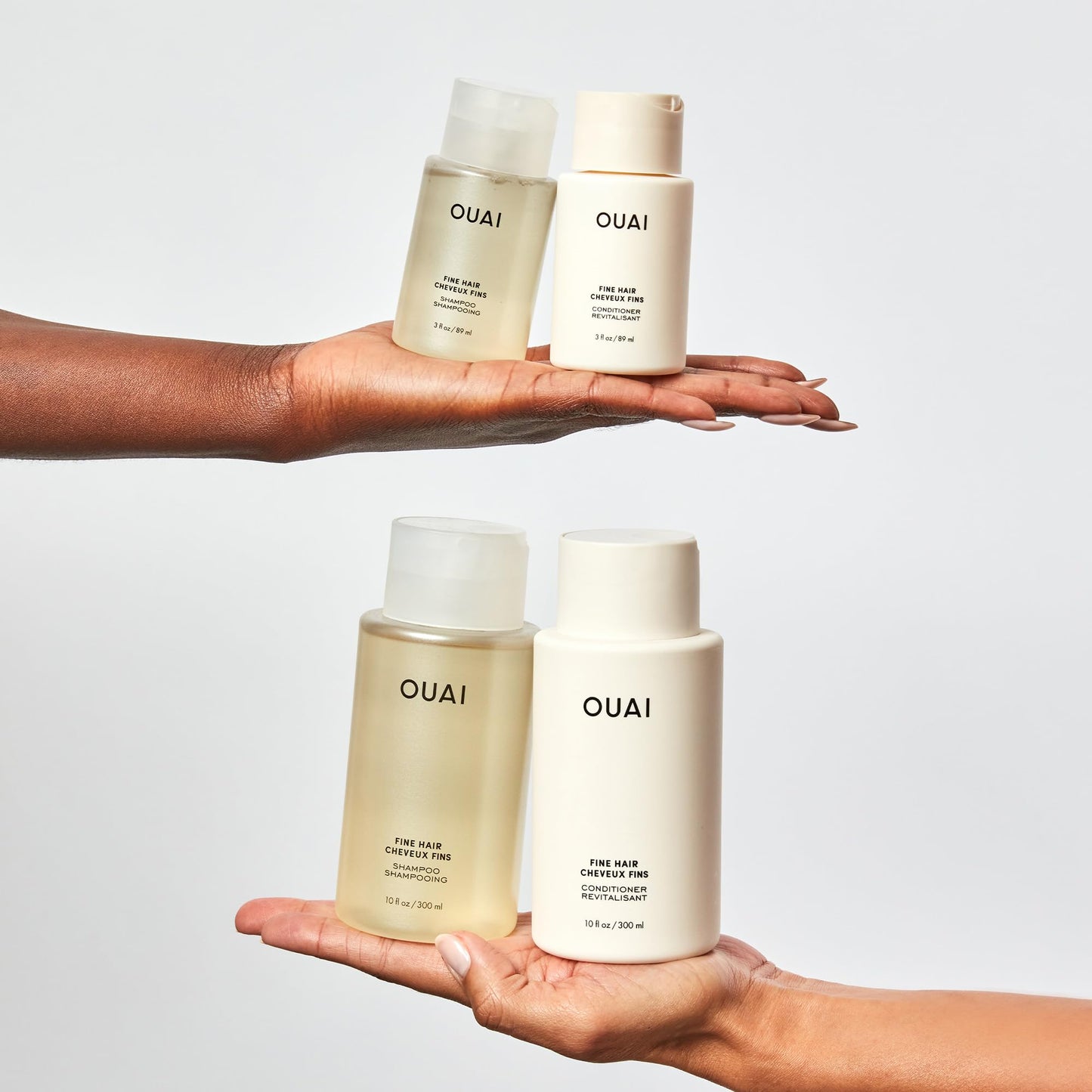 OUAI Fine Hair Conditioner Travel Size - Volumizing Conditioner for Fine Hair with Keratin, Biotin & Chia Seed Oil - Adds Softness, Bounce & Volume - Free from Parabens, Sulfates & Phthalates (3 Oz)