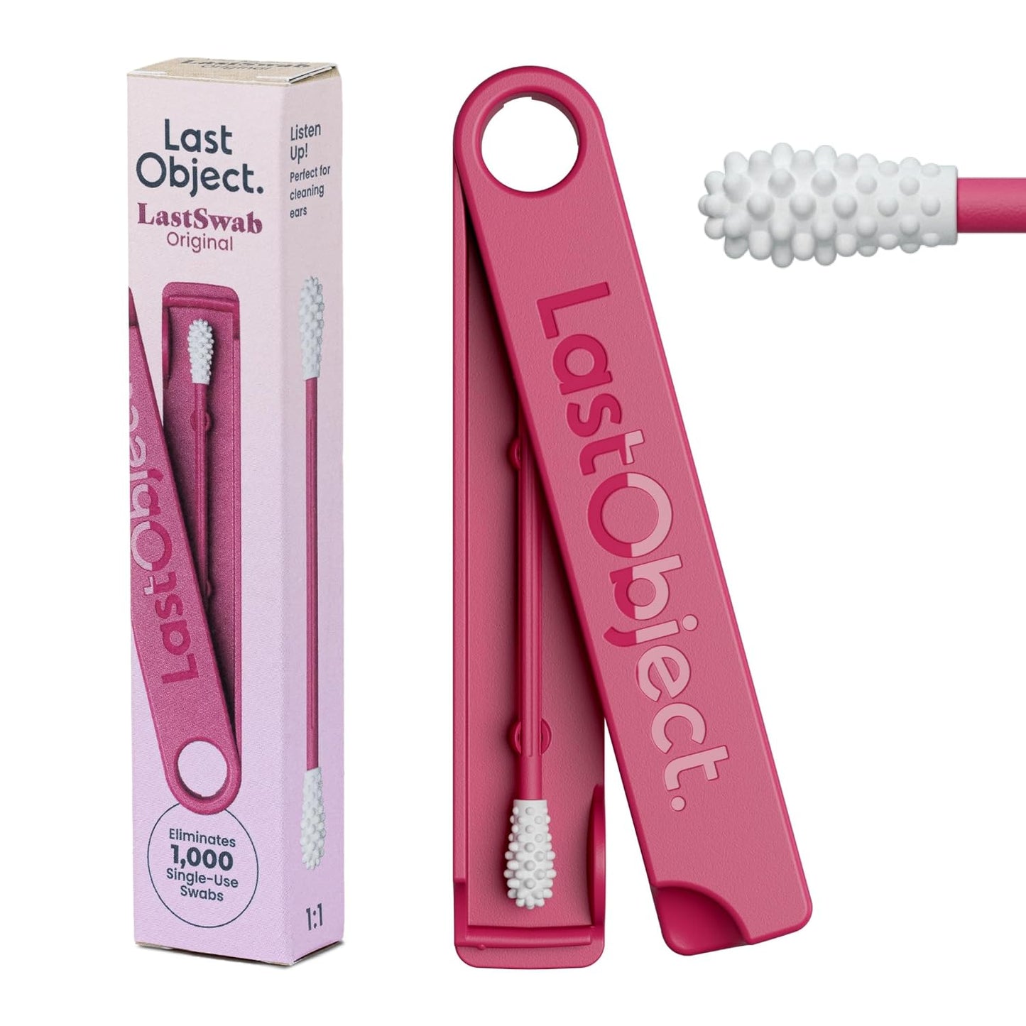 Reusable Q-Tips for Makeup - Precision Silicone Cotton Swabs for Eyeliner & Mascara | Eco-Friendly, Washable, Travel Case - Red