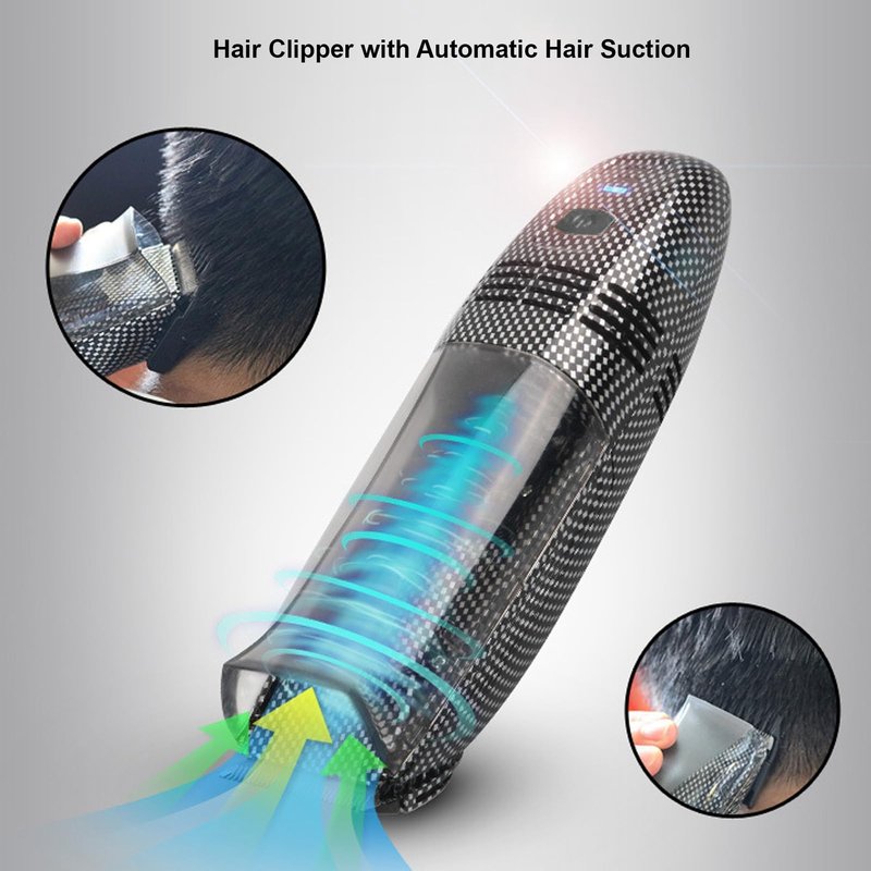 EVGATSAUTO Professional Electric Hair Clipper for Men, Cordless Hair Trimmer with Automatic Suction & Built-in Storage Compartment – Quiet, Ergonomic Design for Home & Barbershop Use