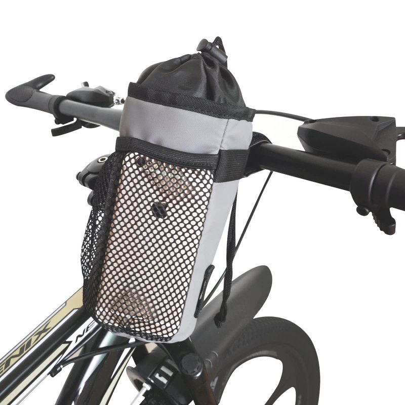 Caudblor Bike Water Bottle Holder Bag for Kid Adult, Insulated Bicycle Coffee Cup Holders with Phone Storage, Black Handlebar Drink/Beverage Container for Walker/Cruiser/Exercise/Mountain Bike