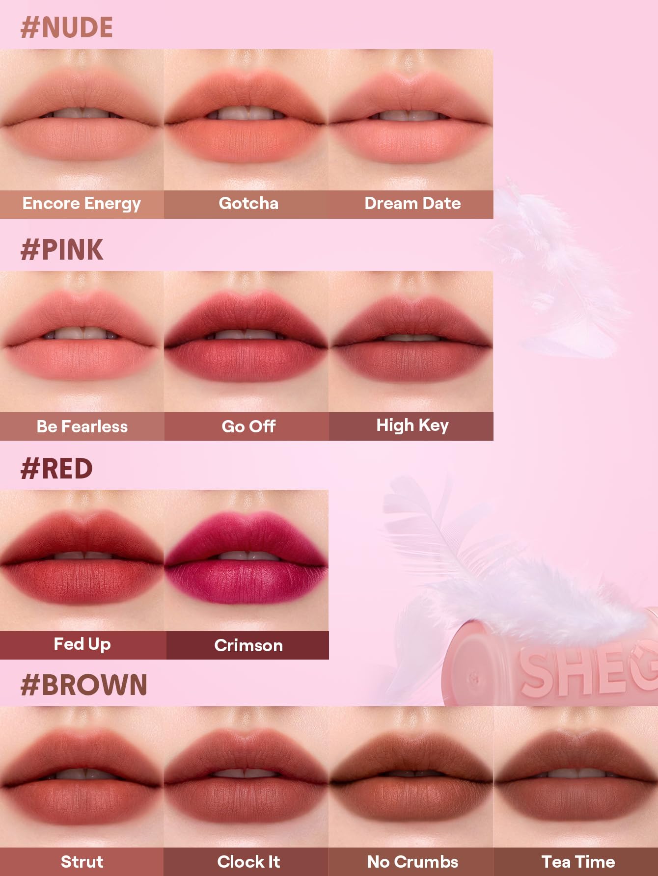 SHEGLAM Lip Veil Cushion Lightweight Lipstick Matte Soft High Pigmented Long-Lasting Lipstick-Be Fearless