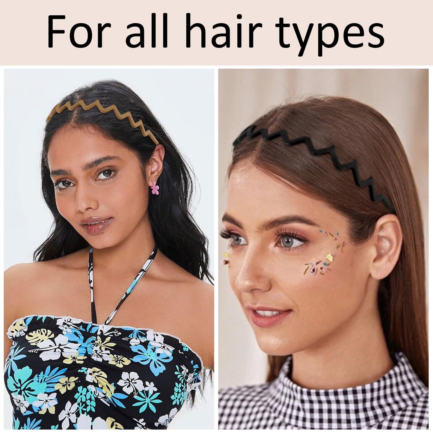 Trendy Zigzag Headbands for Women - 3PCS Plastic Wavy Hair Accessories | Spiky Claw Design