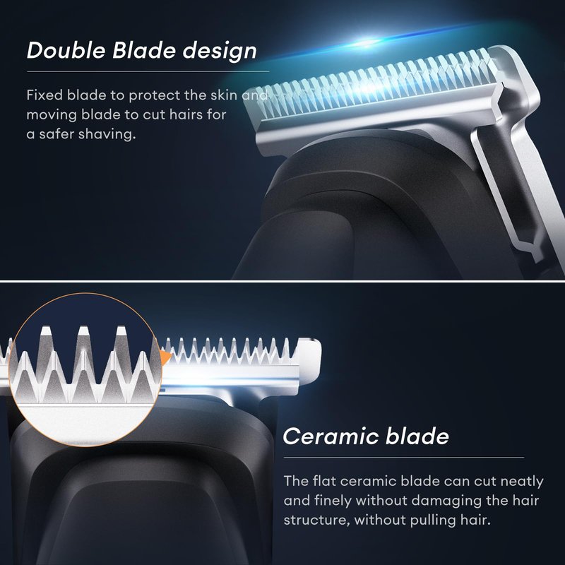 kensen Body Hair Trimmer for Men - Manscape 3-in-1 Beard Trimmer for Men, Christmas Gift Men's Groin & Pubic Hair Trimmer IPX6 Waterproof Electric Razor for Mens Hair Clippers for Mens Shaver (Gray)