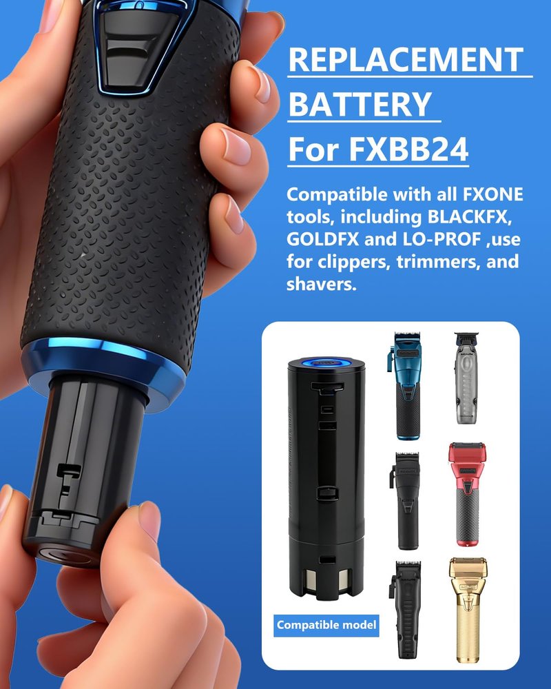 Loarysk Upgraded 2500mAh Replacement Battery for FXBB24,Compatible with BaBylissPRO All FXONE Tools,w/LED Indicator & Quick Release Button,Long-Lasting Power for Cordless Clippers (1 Pack)