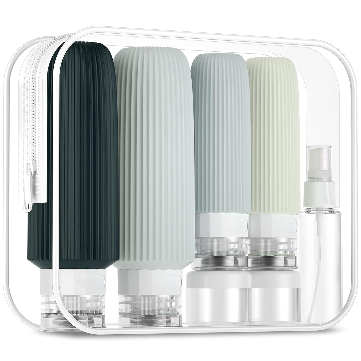 Travel Bottles for Toiletries - 16 Pack Silicone Containers | 6oz Leak-Proof Shampoo & Conditioner Set