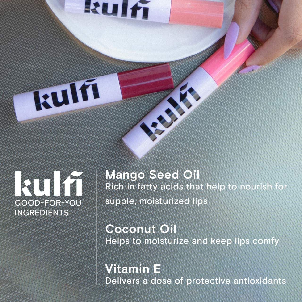Lassi Lips Staining Lip Oil - Long-Lasting Moisturizing Rose Pink Nude | 0.14 oz with Mango Seed Oil & Vitamin E
