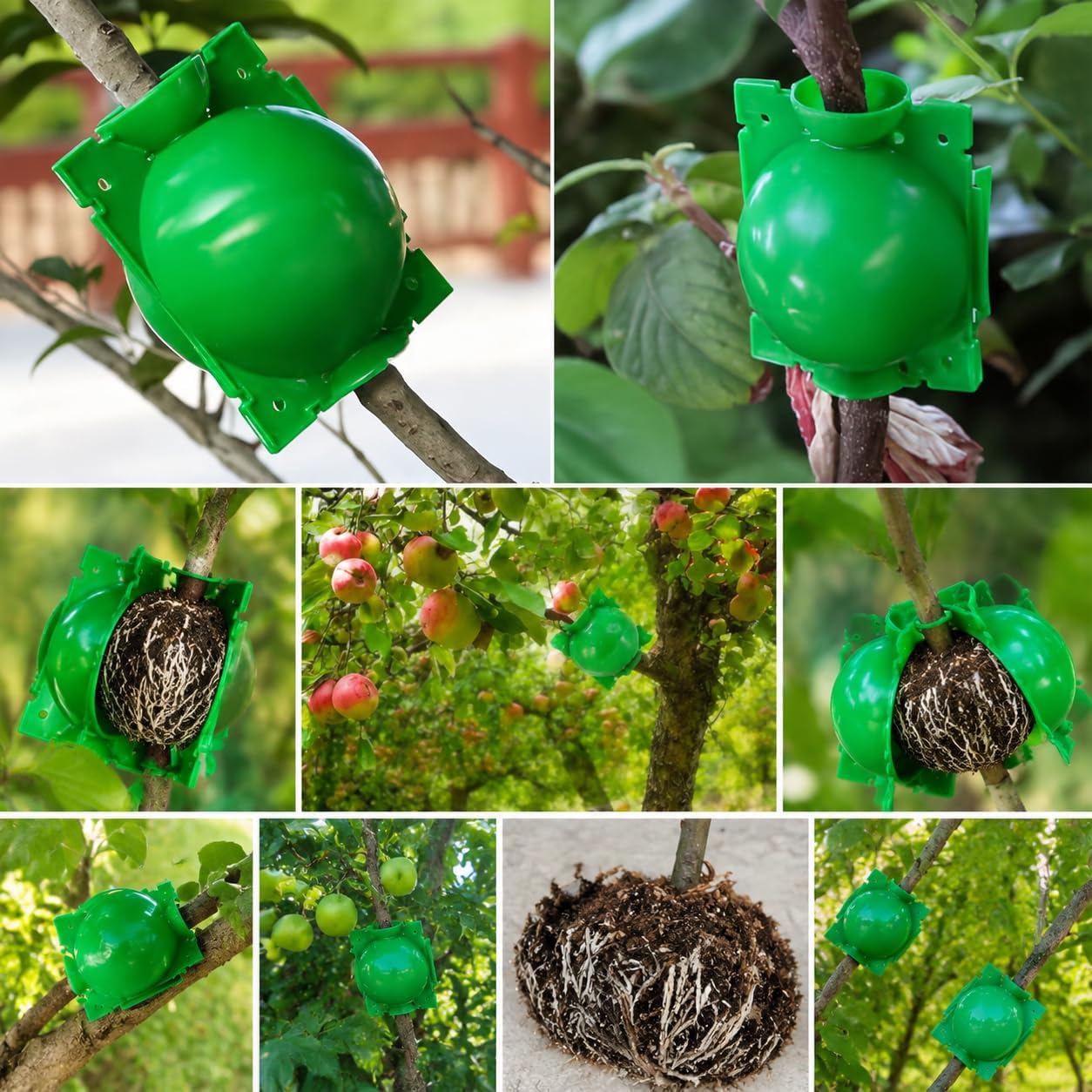High Pressure Air Layering Pods - 10 Pcs Propagation Balls for Plant Grafting & Root Growth | Reusable Moisture Lock Design