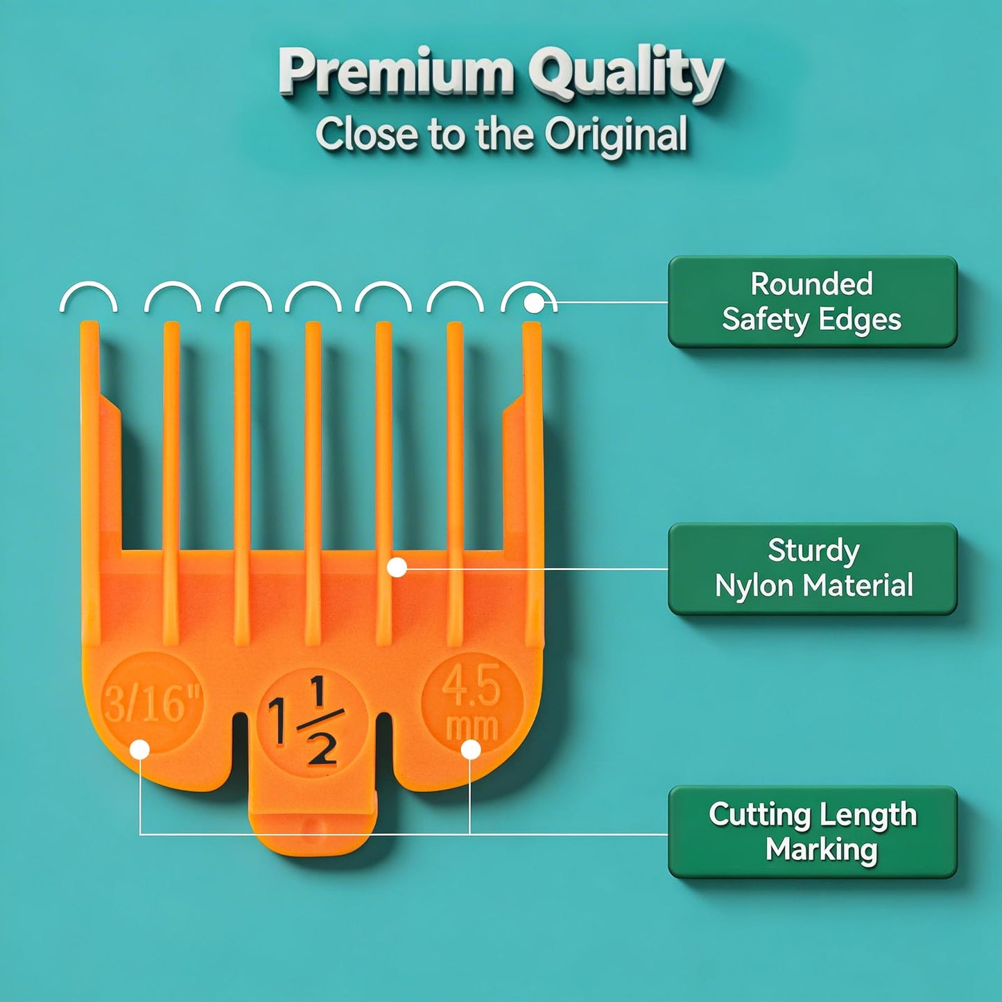 Clipper Guards Set Compatible with Most Wahl Clippers, Color Coded Clipper Guides Replacement - 1/16" to 1", 10 Piece Set
