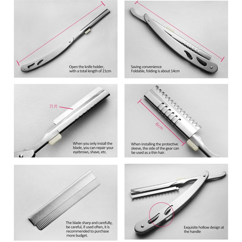 100 Pieces Orgexi Razor Blades, 1 Knife Holder, Eyebrow Razor, Single Edge Razor Blades, Straight Razors for Men & Women - Easy to Use and Clean