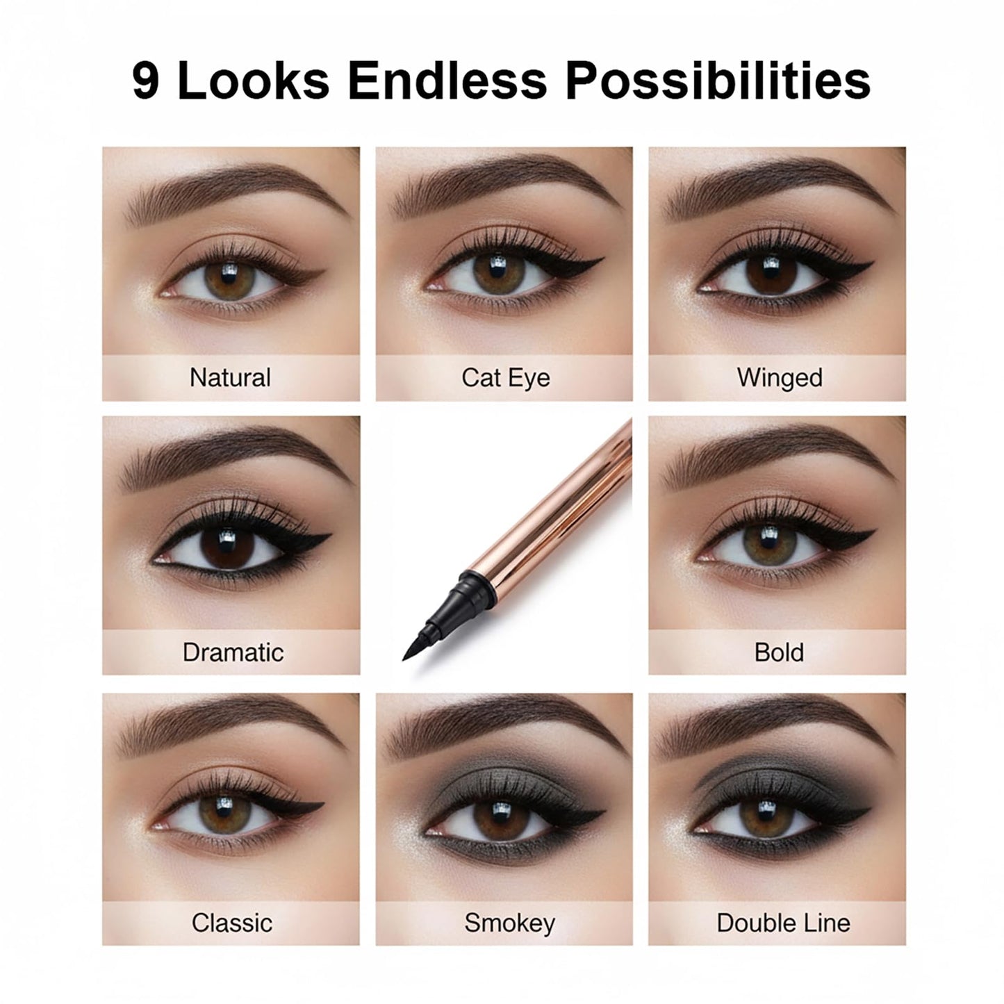 UKLXX 2 PCS Liquid Eyeliner, Black Matte Tint, Ultra Fine Tip, Lasting Pigment Eyeliner Pencil, Silky Smooth Formula, Quick Drying
