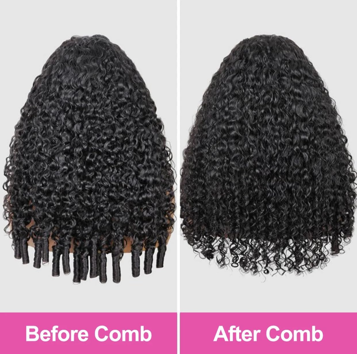 Burmese Curly Half Wig - 12 Inch Glueless Human Hair | 200% Density, Beginner Friendly