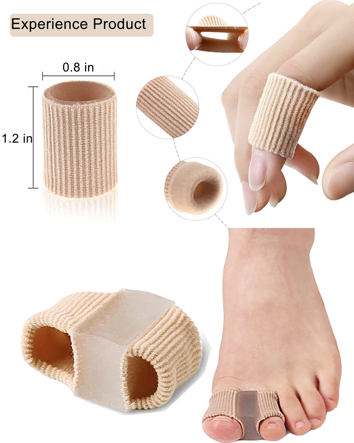 Bunion Toe Separators for Overlapping Toes - Gel Spacers with 2 Loops | Hammer Toe Straightener (2PC)