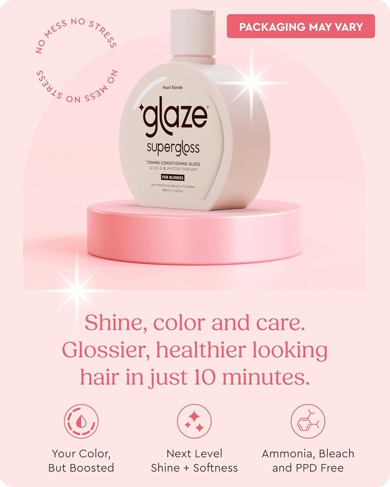 SuperGloss Purple Toning Gloss - Hydrating Formula for Blonde & Highlighted Hair | Neutralizes Yellow Tones - 6.4 fl oz