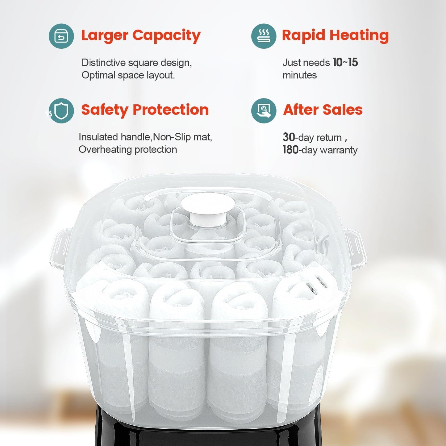 Rapid Heating Towel Warmer - Portable Mini Towel Steamer for Spa | Holds 12 Wet Towels