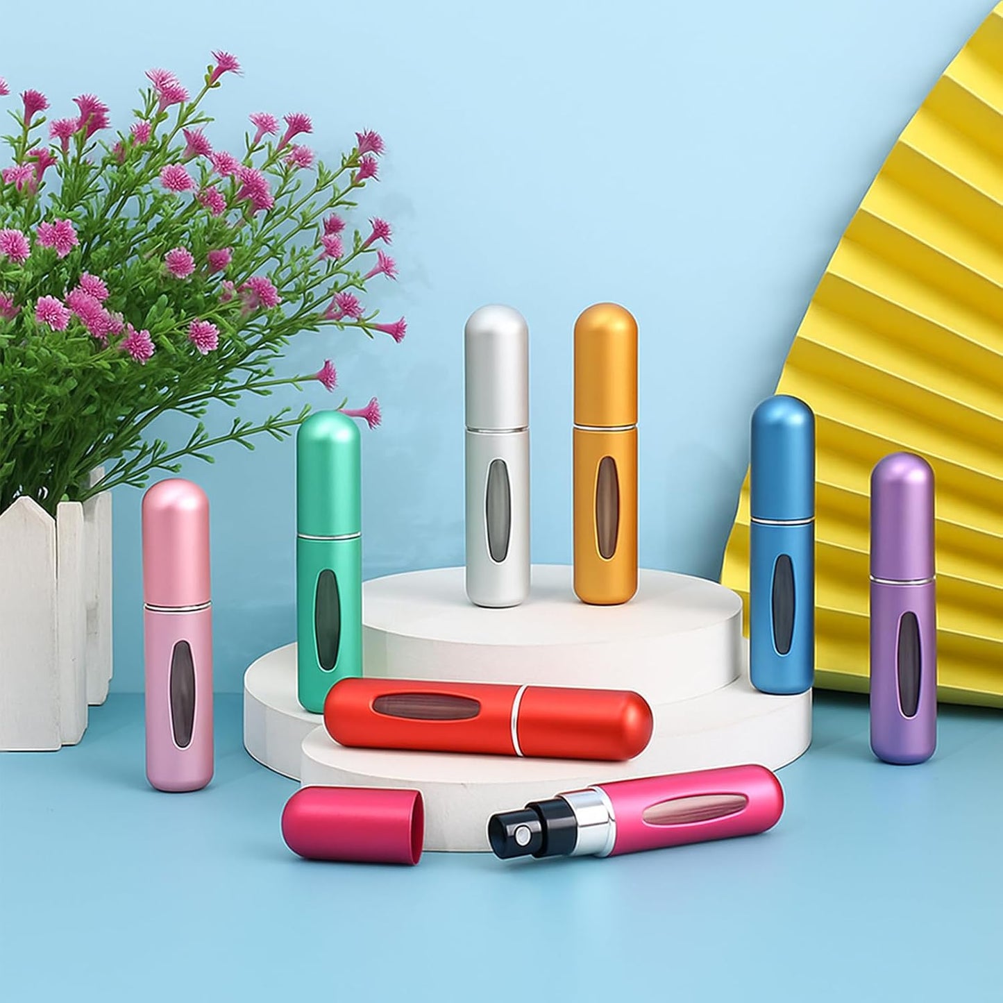 Refillable Perfume Atomizer Spray Bottles - 12 Pack Mini Cologne Sprayers | TSA Approved 5ml for Travel & Home Use