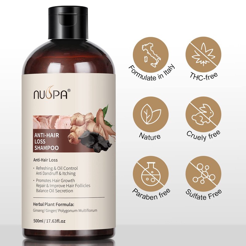 Anti Hair Loss Hair Serum, Repairing Hair Scalp with Herbal Extracts,Scalp Massage Serum Water Base with Ginseng,Ginger,Polygonum Multiflorum for Men and Women,Daily Use
