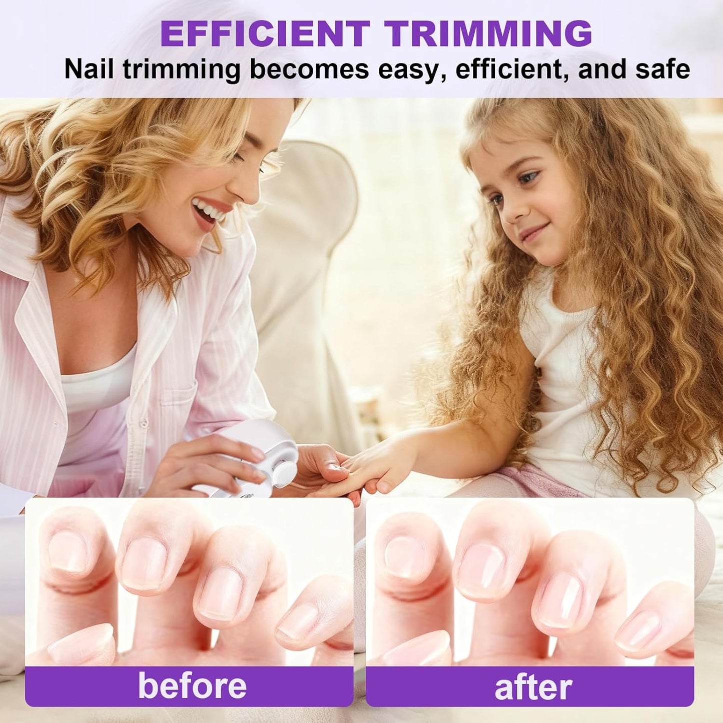 Electric Nail Clipper - Safe & Easy Nail Trimming for Kids | White Design