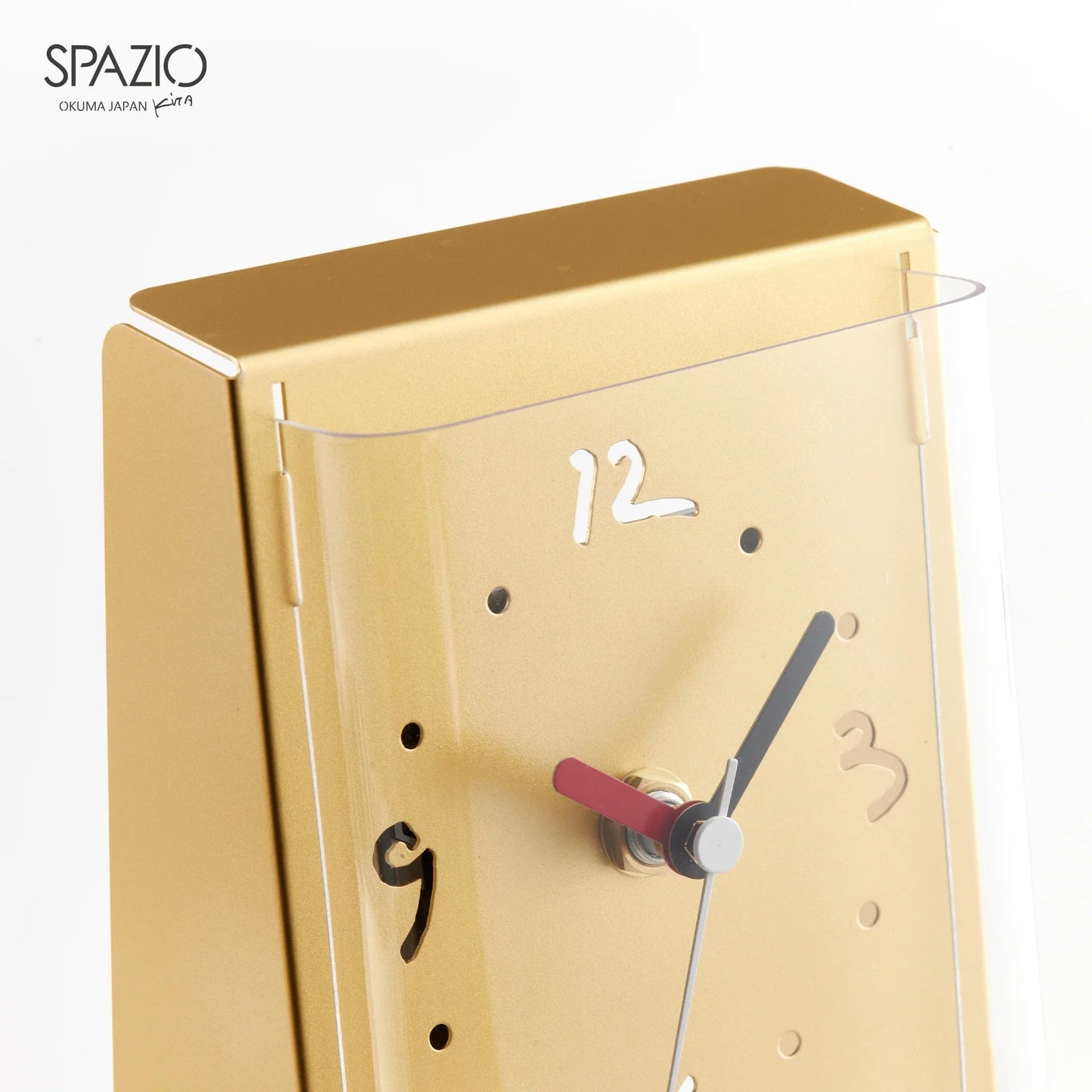 フルタック(Fultac) Okuma Japan 649345 Toshiyuki Kita, Spazio Table Clock, Gold 3.5 x 5.5 x 2.4 inches (90 x 140 x 60 mm)