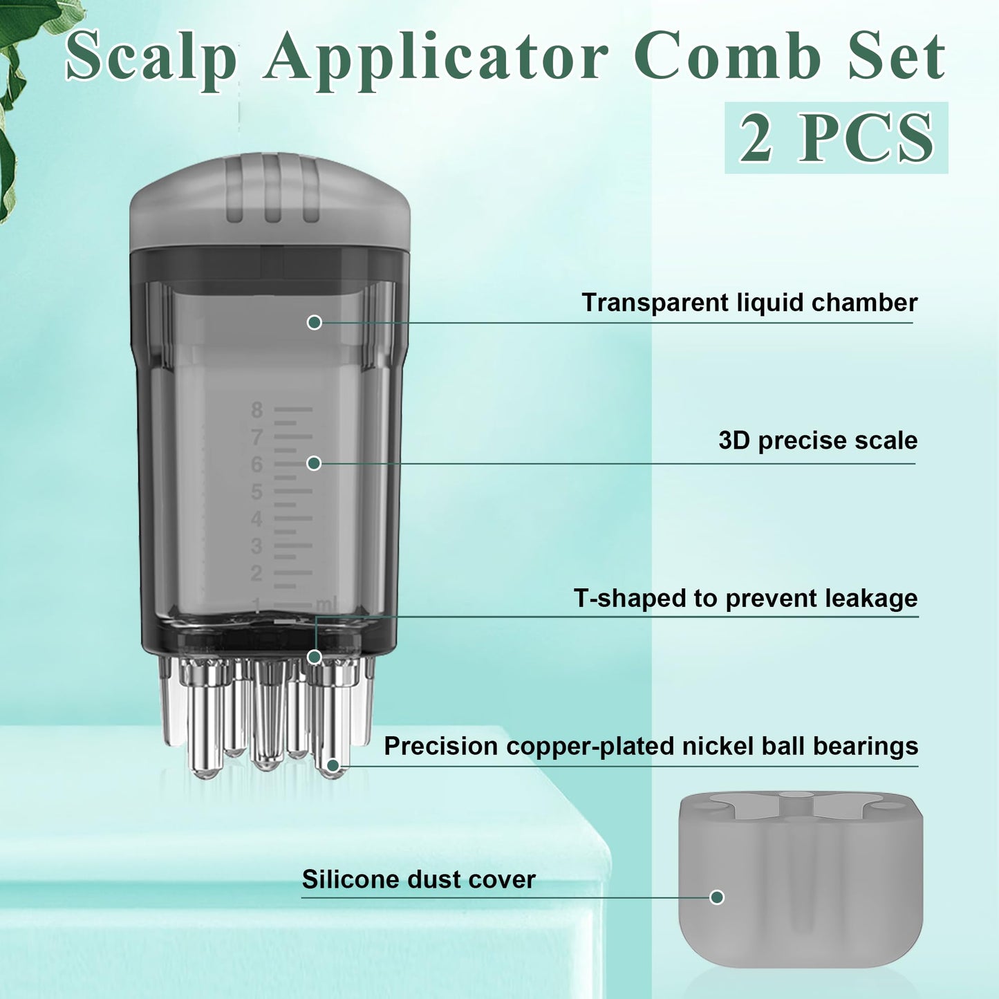 2 PCS Minoxidil Applicators with Cleaning Brush and Dropper, Anglecai Scalp Applicator Comb for Hair Oil Applicator Brush, Minoxidil Brushes for Scalp Applicator Comb for Hair Growth